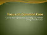 Focus on Common Core