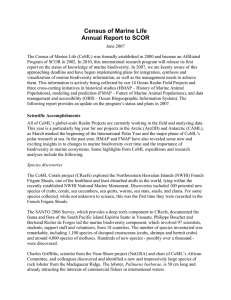 CoML Annual Report to the Scientific Committee on Oceanic Research