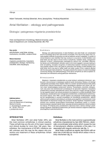 Atrial fibrillation – etiology and pathogenesis