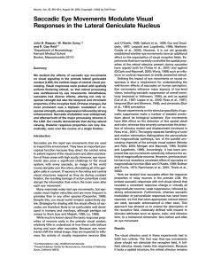 Saccadic Eye Movements Modulate Visual Responses in the Lateral