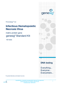 Infectious Hematopoietic Necrosis Virus genesig Standard Kit