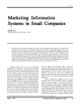 Marketing Information Systems in Small Companies