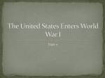 The United States Enters World War I