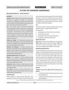 A STUDY OF CORONARY DOMINANCE