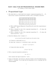 MAT 1348/1748 SUPPLEMENTAL EXERCISES 1 Propositional Logic