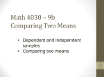 Math 4030 – 10a Inference Concerning Means