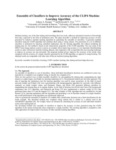 Ensemble of Classifiers to Improve Accuracy of the CLIP4 Machine