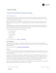 User Guide Numerical Data Preprocessing