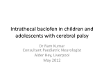 Intrathecal baclofen in children and adolescents with cerebral palsy