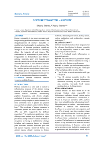 denture stomatitis – a review