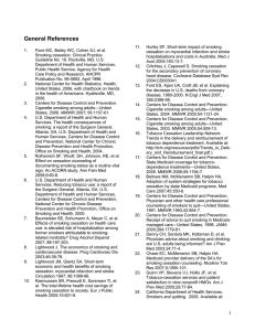 Tobacco Use and Dependence, General References