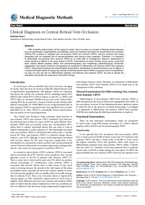 Clinical Diagnosis in Central Retinal Vein Occlusion