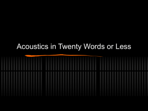 Week 2 - Acoustics - Anderson Sound Recording