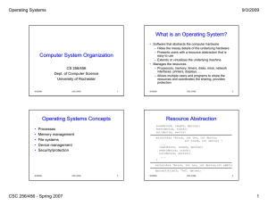 Operating Systems Concepts Resource Abstraction