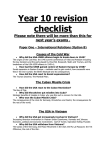 Year 10 revision checklist