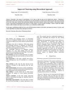 Improved Clustering using Hierarchical Approach