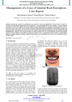 Management of a Case of Internal Root Resorption