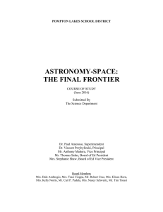 Astonomy-Space The Final Frontier