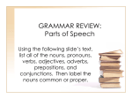 GRAMMAR REVIEW: Parts of Speech