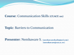 () BARRIERS TO COMMUNICATION