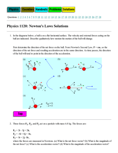 Physics 1120: Newton`s Laws Solutions