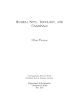 Russell Sets, Topology, and Cardinals