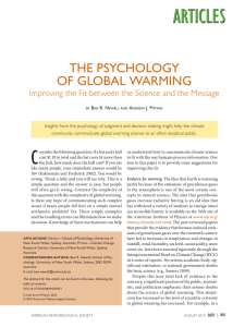 The Psychology of Global Warming - American Meteorological Society