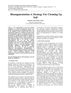 Bioaugmentation-A Strategy For Cleaning Up Soil