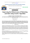 Improving the Effectiveness of Marketing and Sales using Genetic