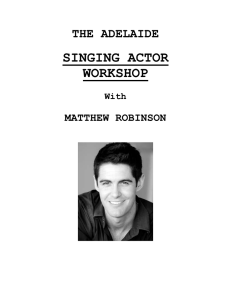 THE SINGING ACTOR WORKSHOP