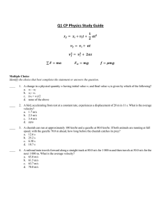 Q1 CP Physics Answer Section