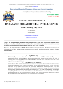 DATABASES FOR ARTIFICIAL INTELLIGENCE