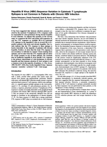 Hepatitis B Virus (HBV) Sequence Variation in Cytotoxic T