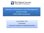 Selection of Evaluation and Management Service Codes