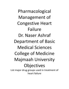 Pharmacological Management of Congestive Heart Failure Dr