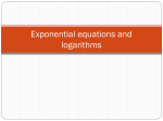 Exponential equations and logarithms