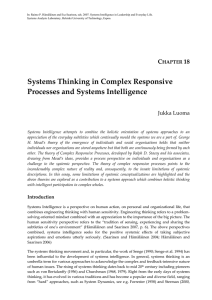 Systems Thinking in Complex Responsive Processes and Systems