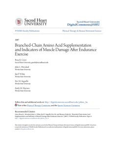 Branched-Chain Amino Acid Supplementation and Indicators of