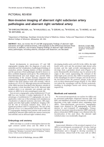 Non-invasive imaging of aberrant right subclavian artery pathologies