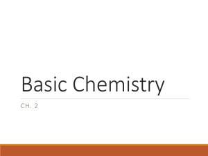 Ch. 2 The Chemical Basis of Life