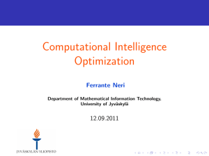 Slides of the seminar on Computational Intelligence Optimization