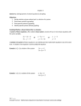 Chapter 4 Section 4.1: Solving Systems of Linear Equations by
