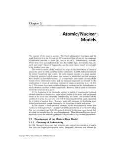 Atomic/Nuclear Models