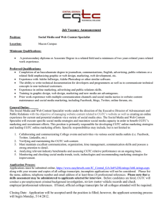 Job Vacancy Announcement Position: Social Media and Web