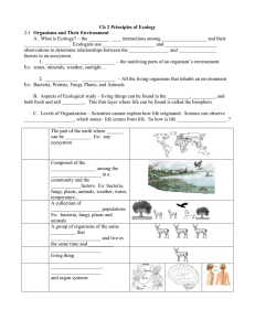 Ch 2 Principles of Ecology