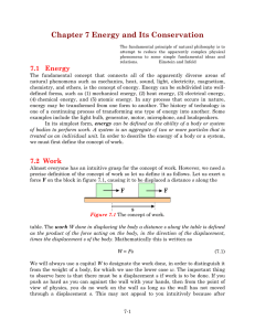 Chapter 7 Energy and Its Conservation