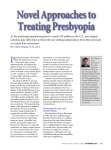 Novel Approaches to Treating Presbyopia