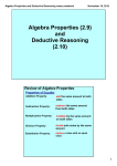 Algebra Properties and Deductive Reasoning notes.notebook