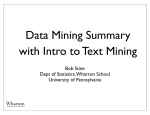 Data Mining Summary with Intro to Text Mining