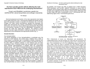 Are there specific genetic defects affecting the male reproductive tract?